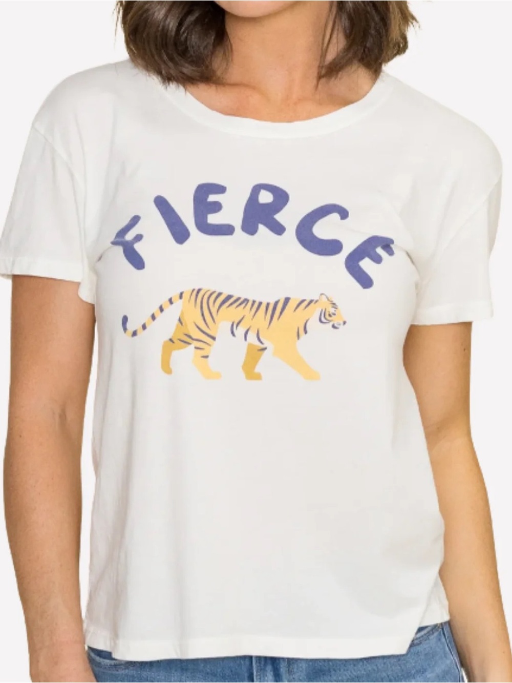 RETRO BRAND RETROBAND Fierce Tiger Graphic Tee - White
